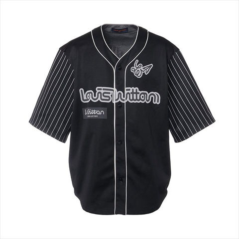 LOUIS VUITTON 23Stainless Steel Cotton x Polyester Shirt RM231 Baseball Shirt XL Short sleeve shirt black WS15020