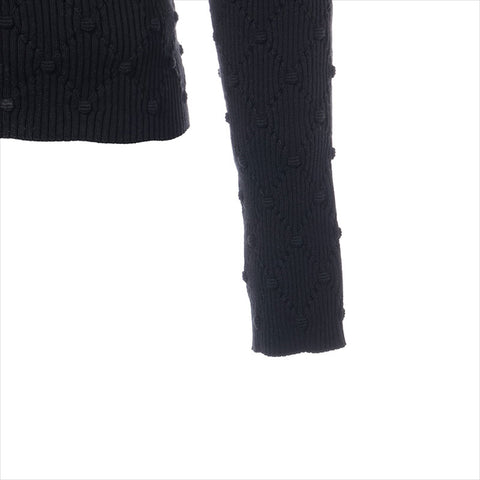 CHANEL COCO Mark Cotton Turtleneck P73588K10565 Size:34 knit black WS15022