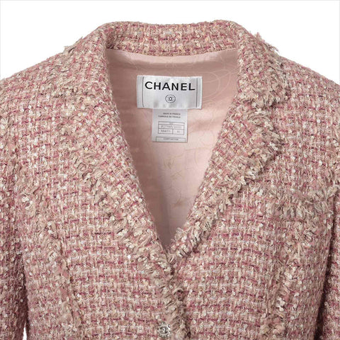 CHANEL COCO Button 06C Rayon x Silk P27798V16935 Tweed Size:40 Jacket pink WS15025