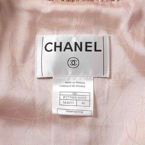 CHANEL COCO Button 06C Rayon x Silk P27798V16935 Tweed Size:40 Jacket pink WS15025