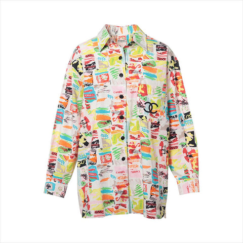 CHANEL COCO Button Size:42 Long sleeve shirt multicolor WS15028