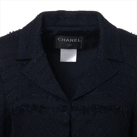 CHANEL 07A Cotton x Linen Jacket P31329V20543 Tweed Size:38 Jacket Navy WS15031