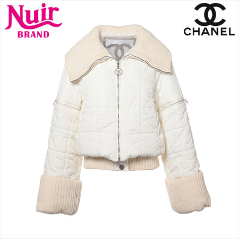 CHANEL Sports COCO Mark 00A Nylon Padded Jacket P16398W02678 Removable Sleeves Size:36 Jacket white WS15032