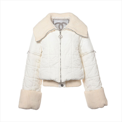 CHANEL Sports COCO Mark 00A Nylon Padded Jacket P16398W02678 Removable Sleeves Size:36 Jacket white WS15032