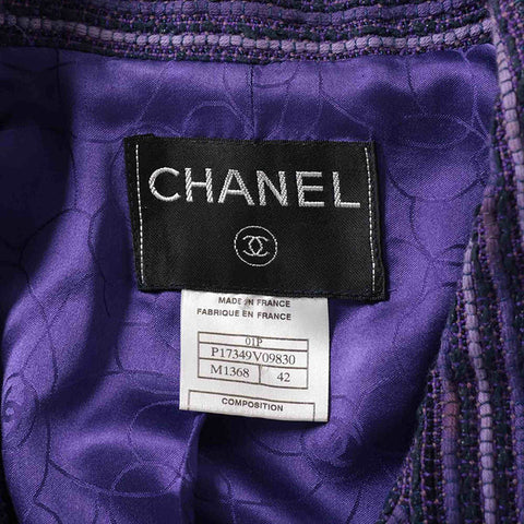 CHANEL COCO Button 01P Cotton x Wool Tailored Jacket P17349V09830 Size:42 Jacket purple WS15033
