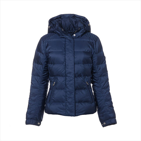 PRADA Triangle logo 18AW nylon down jacket 29X544 detachable hood Size:42 Jacket Navy WS15037