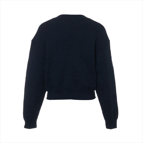 CHANEL COCO Mark cashmere P70525K10076 Size:38 knit Navy x pink WS15039