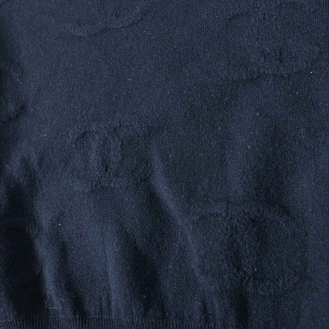 CHANEL COCO Mark cashmere P70525K10076 Size:38 knit Navy x pink WS15039