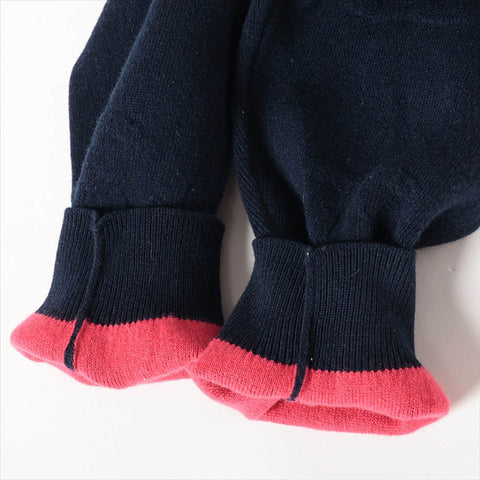 CHANEL COCO Mark cashmere  P70525K10076 Size:38 knit Navy x pink WS15039
