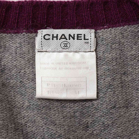 CHANEL 07A cashmere P31851K00569 Size:34 knit gray WS15043