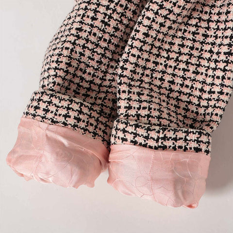 CHANEL COCO Button 02P Cotton P19180W02894 Tweed Size:40 Jacket Black x pink WS15045