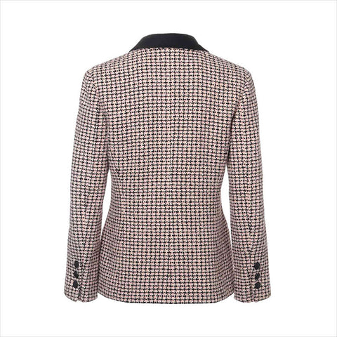 CHANEL COCO Button 02P Cotton P19180W02894 Tweed Size:40 Jacket Black x pink WS15045