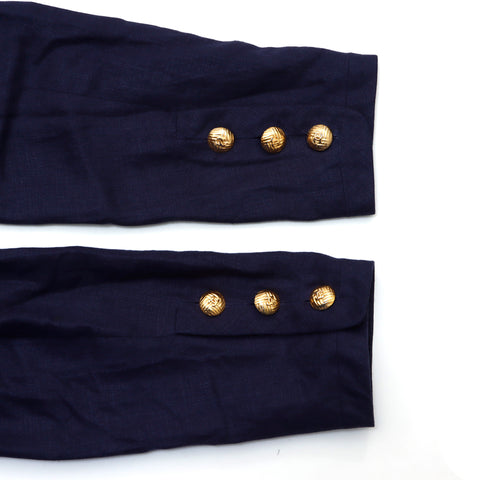 CHANEL suit jacket skirt setup Navy WS1504