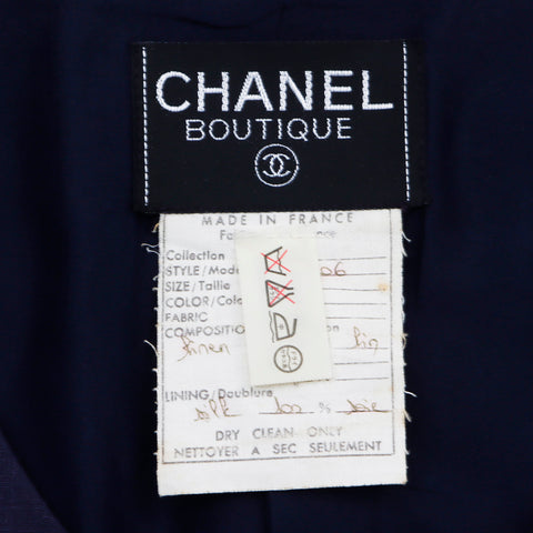 CHANEL suit jacket skirt setup Navy WS1504