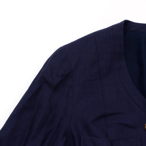 CHANEL suit jacket skirt setup Navy WS1504