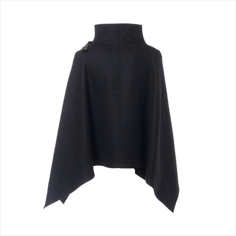 LOUIS VUITTON Wool x Angora FFC058UGC Monogram Size:36 poncho wool black WS15050