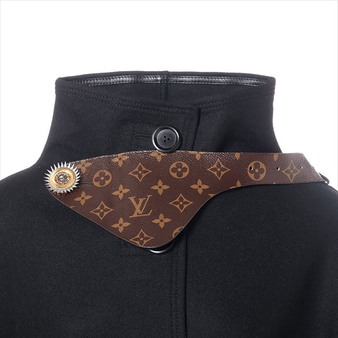 LOUIS VUITTON Wool x Angora FFC058UGC Monogram Size:36 poncho wool black WS15050