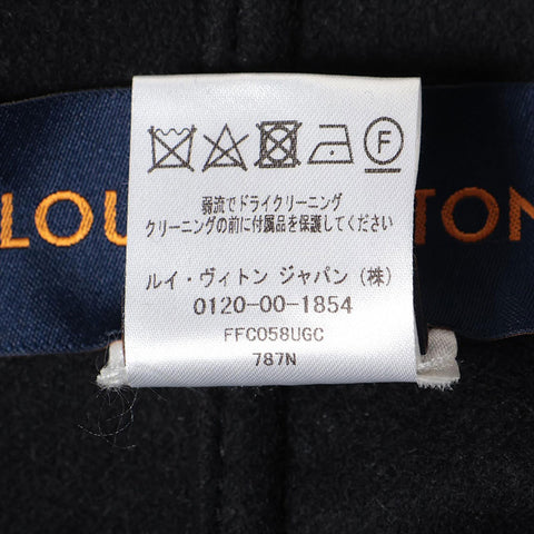 LOUIS VUITTON Wool x Angora FFC058UGC Monogram Size:36 poncho wool black WS15050