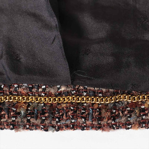 CHANEL COCO Button Wool x Rayon Jacket Tweed Jacket Brown WS15051