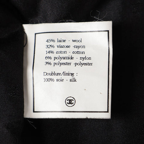 CHANEL COCO Button Wool x Rayon Jacket Tweed Jacket Brown WS15051