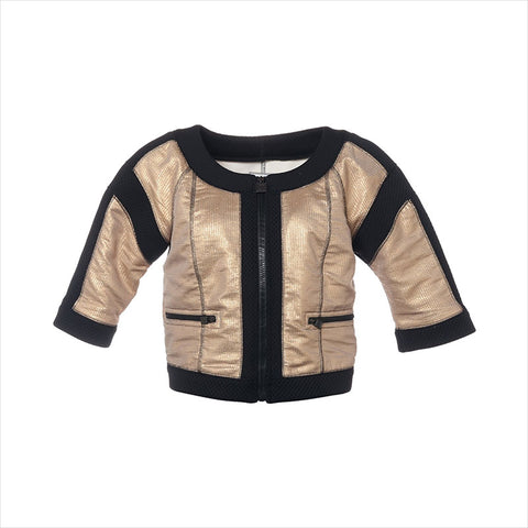 CHANEL Sports COCO Mark 07P Cotton x Nylon P30755W03927 Cropped Size:38 No color jacket Gold x Black WS15052