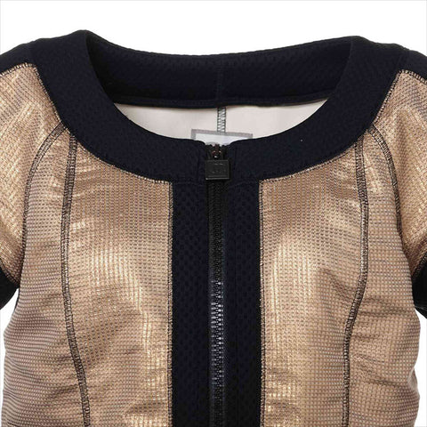 CHANEL Sports COCO Mark 07P Cotton x Nylon P30755W03927 Cropped Size:38 No color jacket Gold x Black WS15052