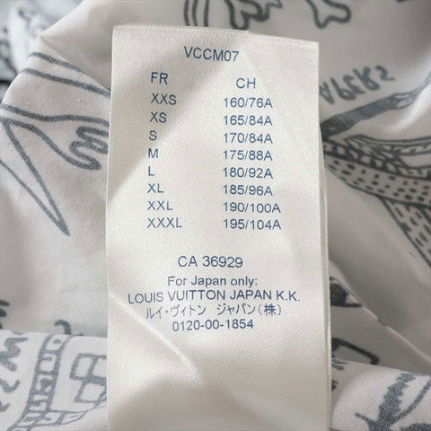 ルイ・ヴィトン LOUIS VUITTON 21SS コットン  RM211M LVロゴプレイズ Size:L 長袖シャツ ブラック×ホワイト WS15056