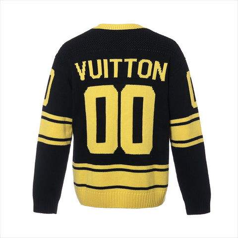 LOUIS VUITTON 22Stainless Steel Wool x cashmere RM221 Size:S knit Black x yellow WS15057