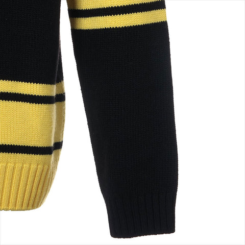 LOUIS VUITTON 22Stainless Steel Wool x cashmere RM221 Size:S knit Black x yellow WS15057