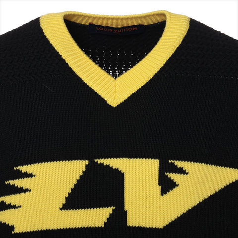 LOUIS VUITTON 22Stainless Steel Wool x cashmere RM221 Size:S knit Black x yellow WS15057