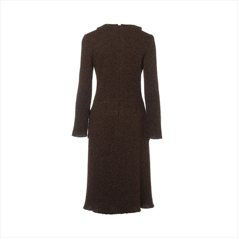 CHANEL COCO Button 97A Wool x Nylon P09265V05806 Size:40 one piece Brown WS15059