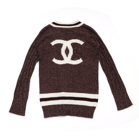 Chanel Chanel Pullover Coco Mark Strickbraun WS1505