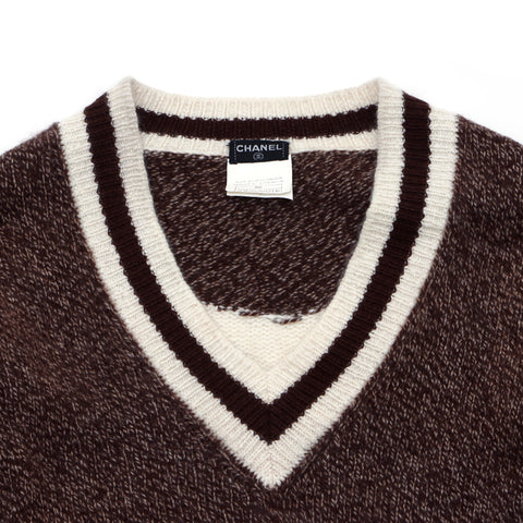 Chanel Chanel Pullover Coco Mark Strickbraun WS1505