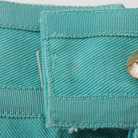 CHANEL COCO Button Cotton Gold Button Size:44 skirt green WS15060