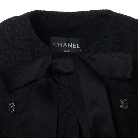 シャネル CHANEL  P38257W04477  コットン×ナイロン ココボタン Size:38 ジャケット ブラック WS15062