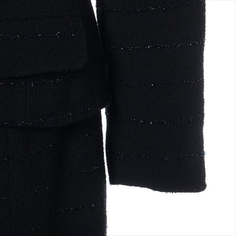 CHANEL 95A Wool x Nylon Suit PO5438 Fake Pearl Size:38 setup black WS15068