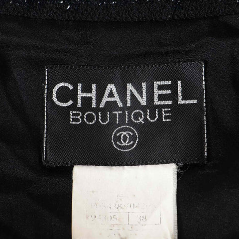 CHANEL 95A Wool x Nylon Suit PO5438 Fake Pearl Size:38 setup black WS15068
