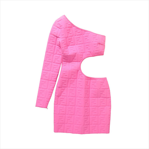 FENDI x Nicki Minaj Zucca 2019 Polyester x Polyurethane FDA709 one belt Size:38 one piece pink WS15073