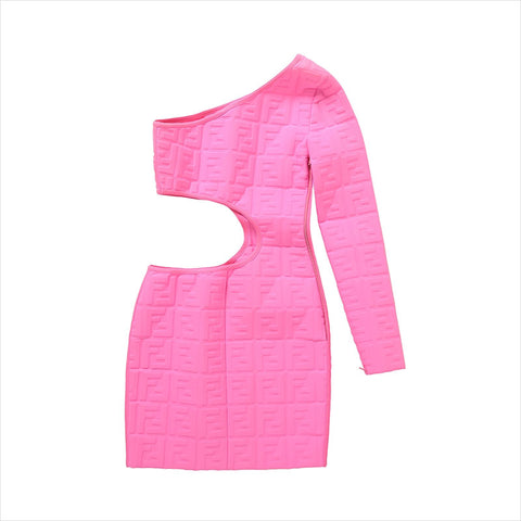 FENDI x Nicki Minaj Zucca 2019 Polyester x Polyurethane FDA709 one belt Size:38 one piece pink WS15073