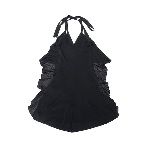 CHANEL COCO Mark 09P Rayon Swimsuit P35184K02032 Size:34 one piece black WS15074
