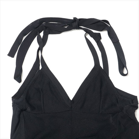 CHANEL COCO Mark 09P Rayon Swimsuit P35184K02032 Size:34 one piece black WS15074