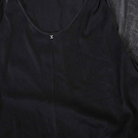 CHANEL COCO Mark 09P Rayon Swimsuit P35184K02032 Size:34 one piece black WS15074