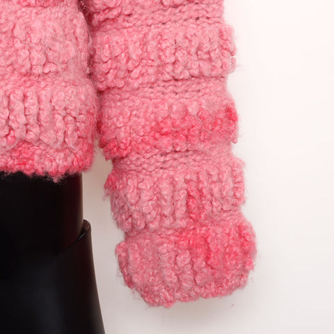 CHANEL Alpaca Wool COCO Button Size:36 Jacket pink WS15075