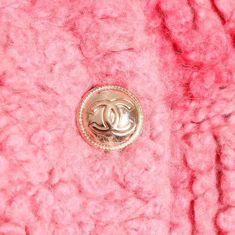 CHANEL Alpaca Wool COCO Button Size:36 Jacket pink WS15075