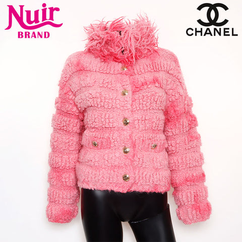 シャネル CHANEL アルパカウール ココボタン Size:36 ジャケット ピンク WS15075