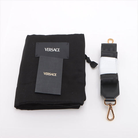 VERSACE Logo Canvas 2WAY Handbag black WS15084 – NUIR VINTAGE