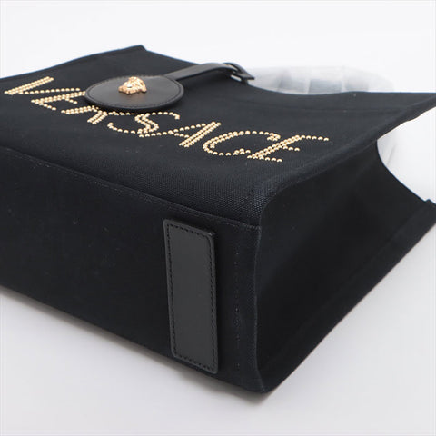Versace Logo Canvas 2WAY Handbag Black WS15093