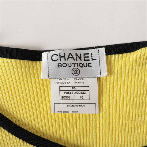 CHANEL COCO Button 95P Cotton Cut and Sew 40 P05191V00233 tops yellow WS15097