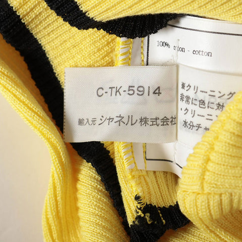 CHANEL COCO Button 95P Cotton Cut and Sew 40 P05191V00233 tops yellow WS15097