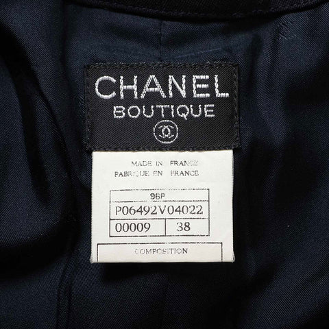 シャネル CHANEL ココボタン 96P ウール 38  P06492V04022 スカート ネイビー WS15098